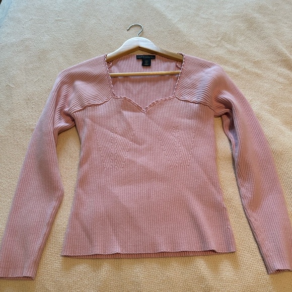 House of Harlow 1960 Pink Fitted Ribbed Blouse - Picture 4 of 6